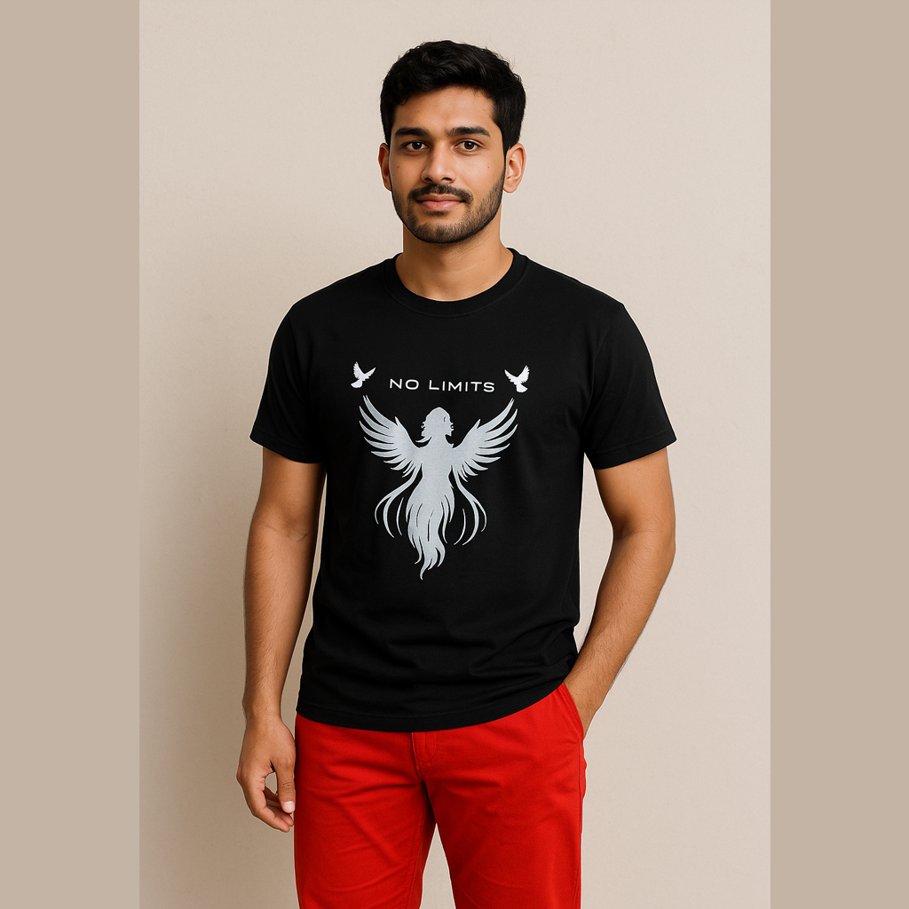 Phoenix Graphic Cotton Blend T-Shirt, Black, Round Neck, Premium Quality Phoenix Graphic Cotton Blend T-Shirt, Black, Round Neck, Premium Quality